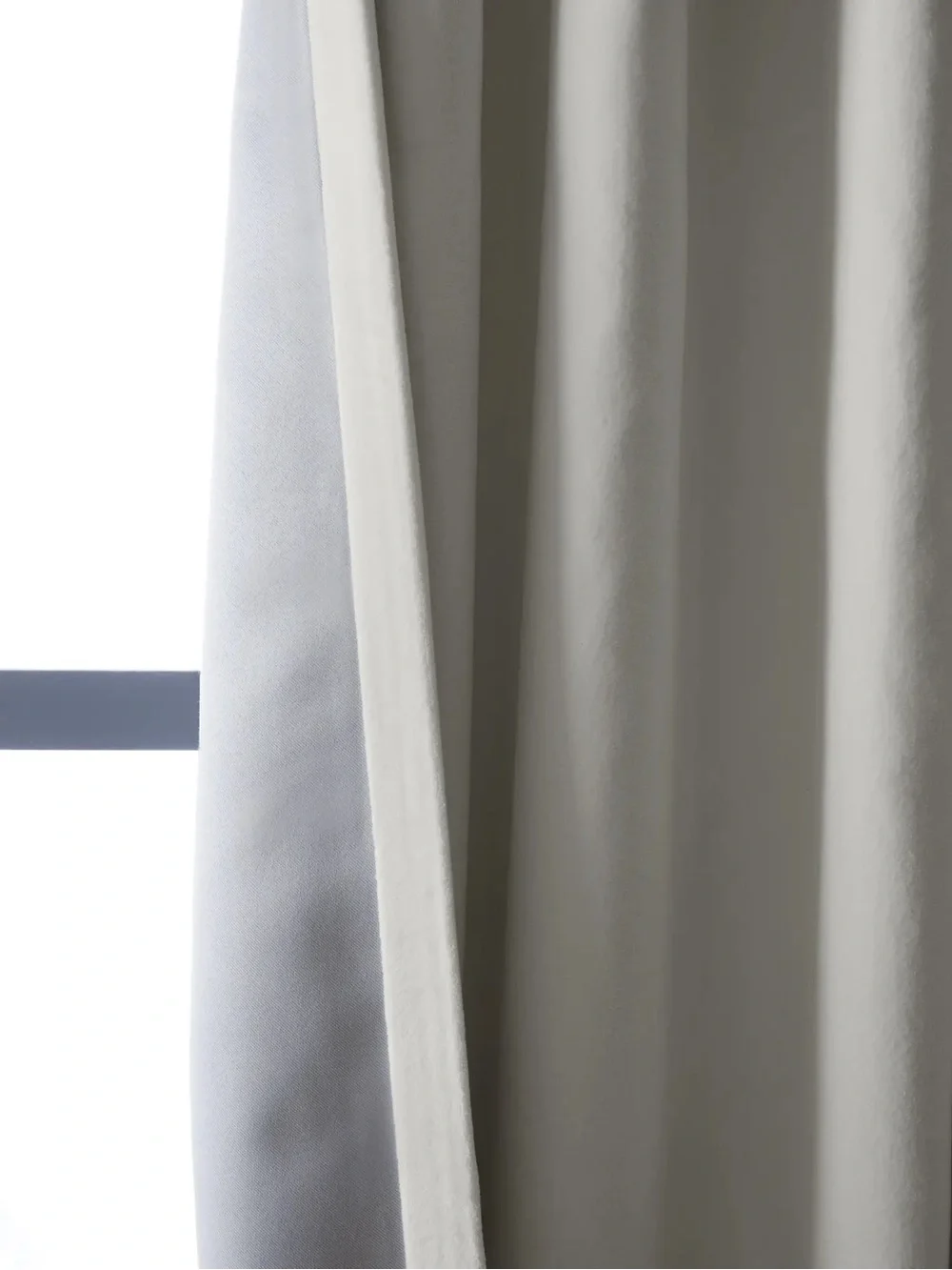 NWT QUINCE Set Of 2 48x84 Cotton Velvet True Blackout Curtains Ivory 9743